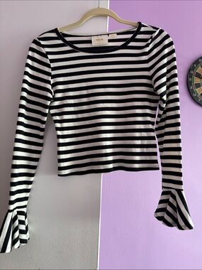 Maeve by Anthroplogie black & white striped shirt